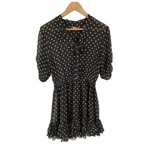 nicholas polka dot ruffle mini dress